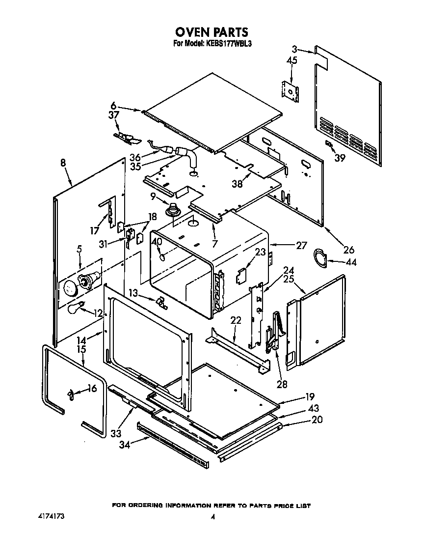 KitchenAid KEBS177WWH3 oven diagram