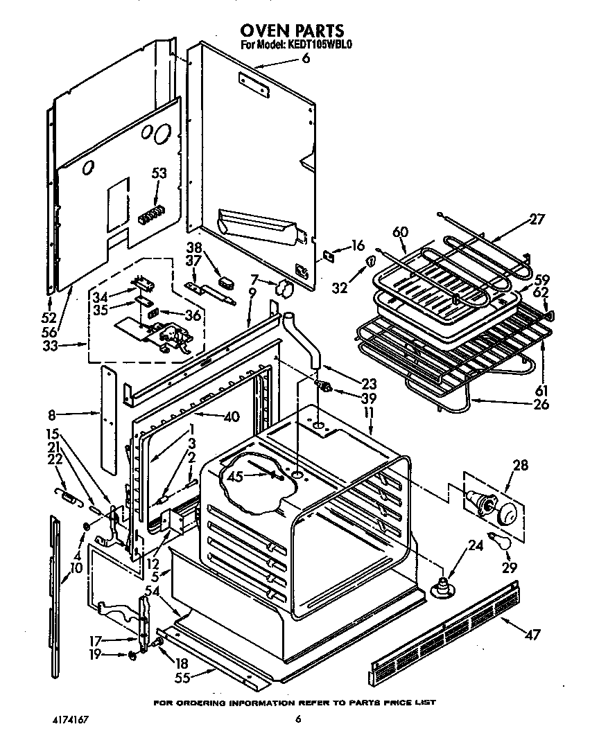 KitchenAid KEDT105WWH0 oven diagram