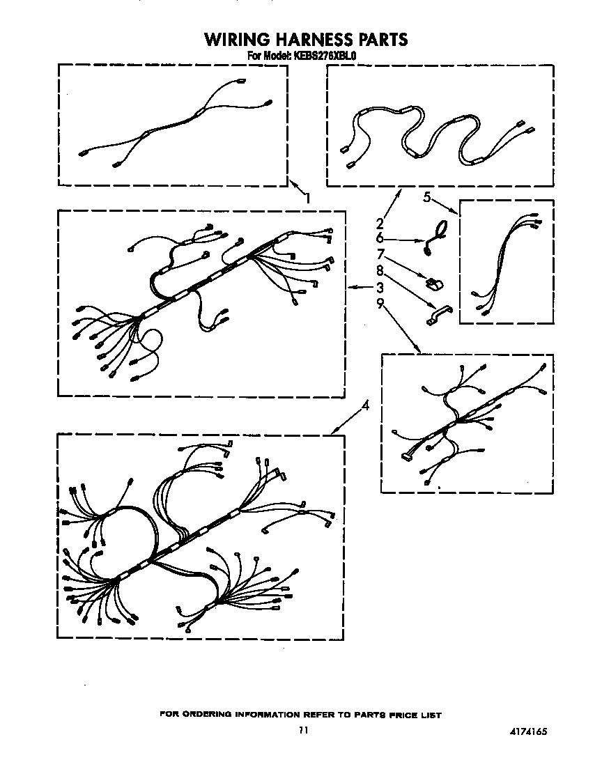 KitchenAid KEBS276XBL0 wiring harness diagram