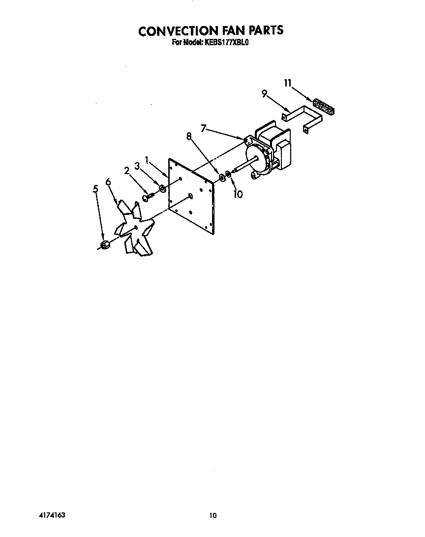 KitchenAid KEBS177XWH0 convection fan diagram