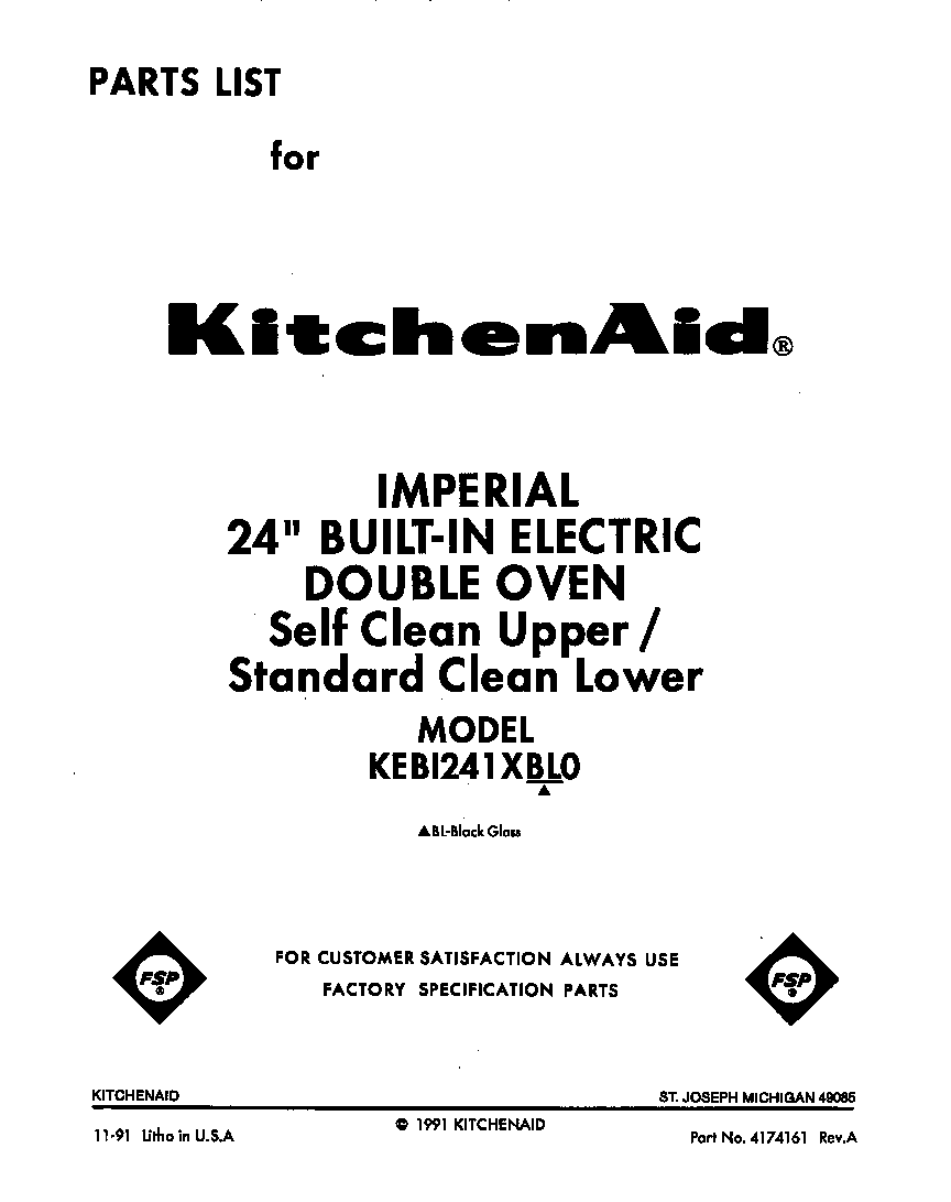KitchenAid KEBI241XBL0 front cover diagram