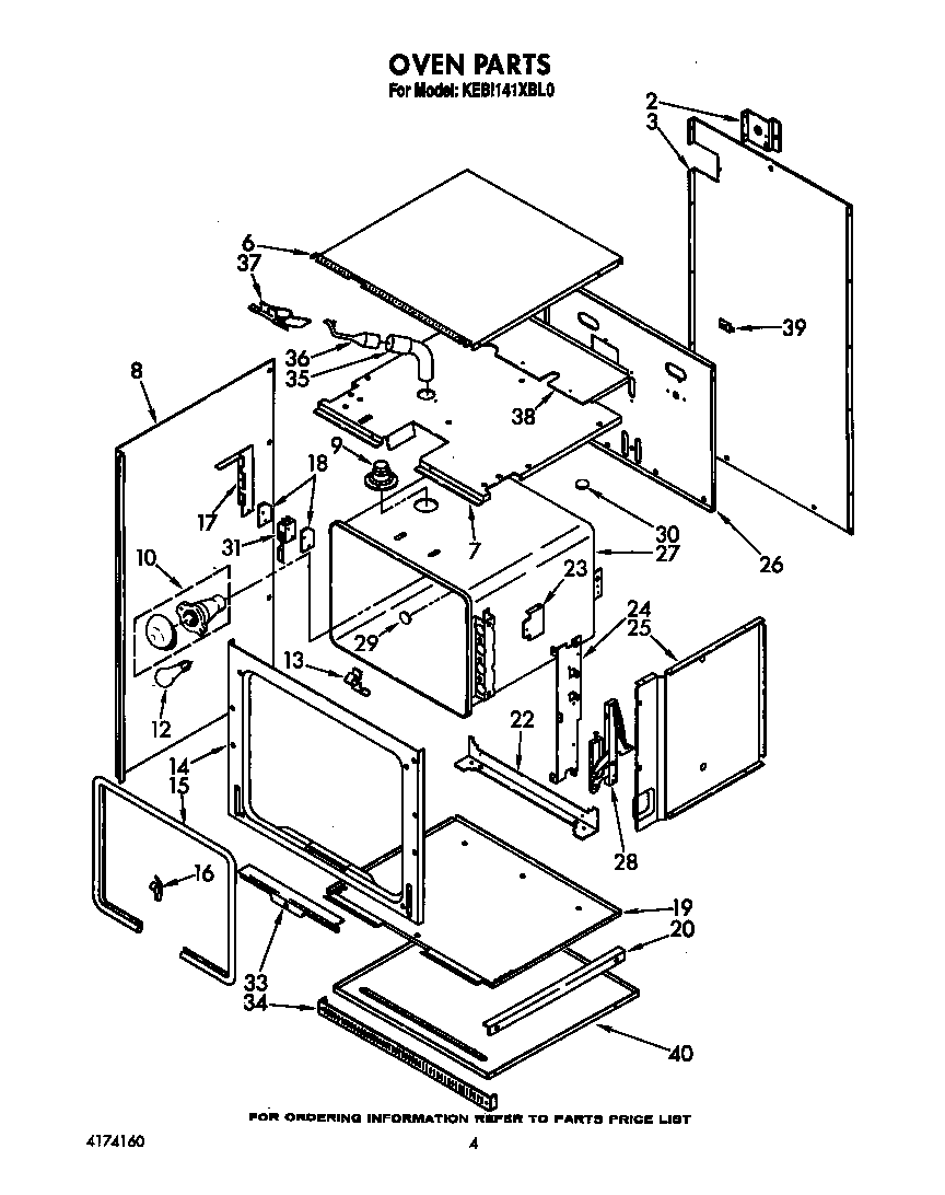 KitchenAid KEBI141XBL0 oven diagram