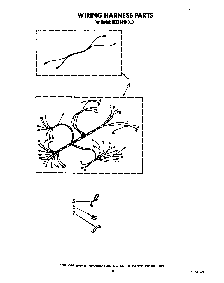 KitchenAid KEBI141XBL0 wiring harness diagram