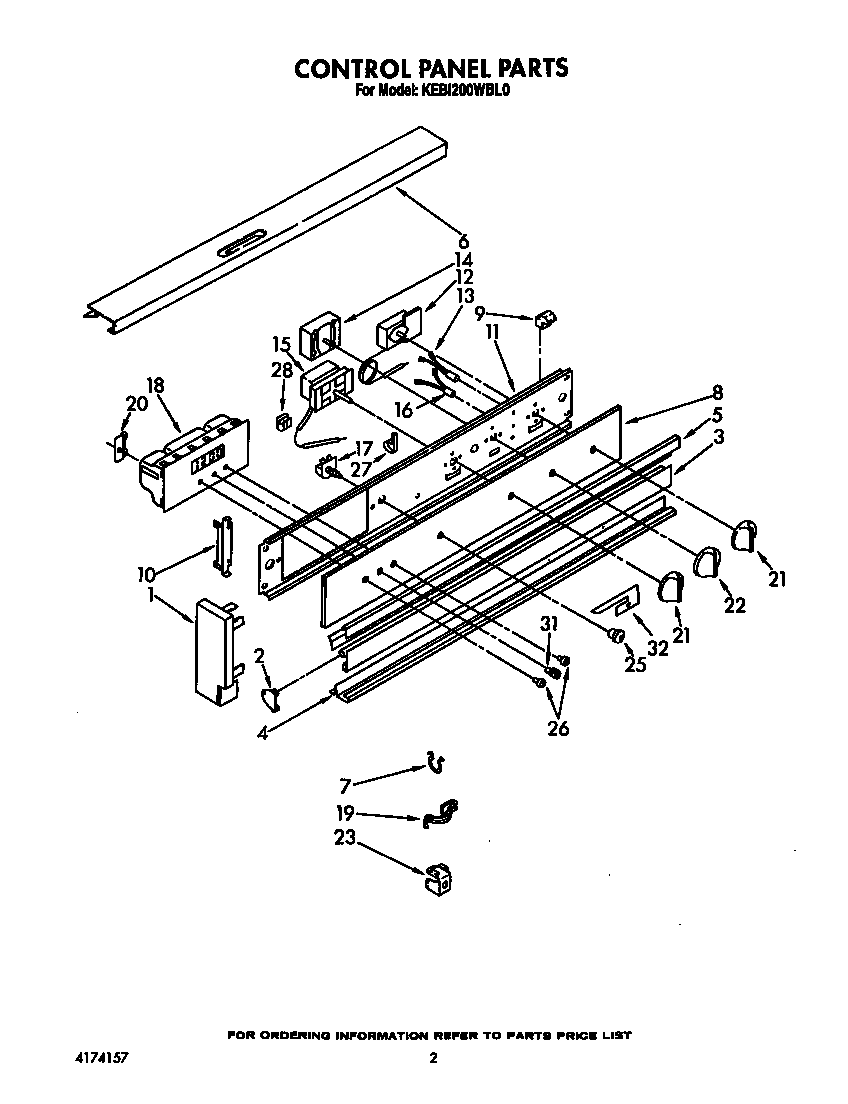 KitchenAid KEBI200WBL0 control panel diagram