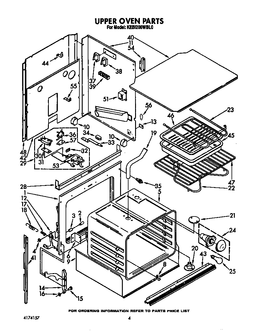 KitchenAid KEBI200WBL0 upper oven diagram
