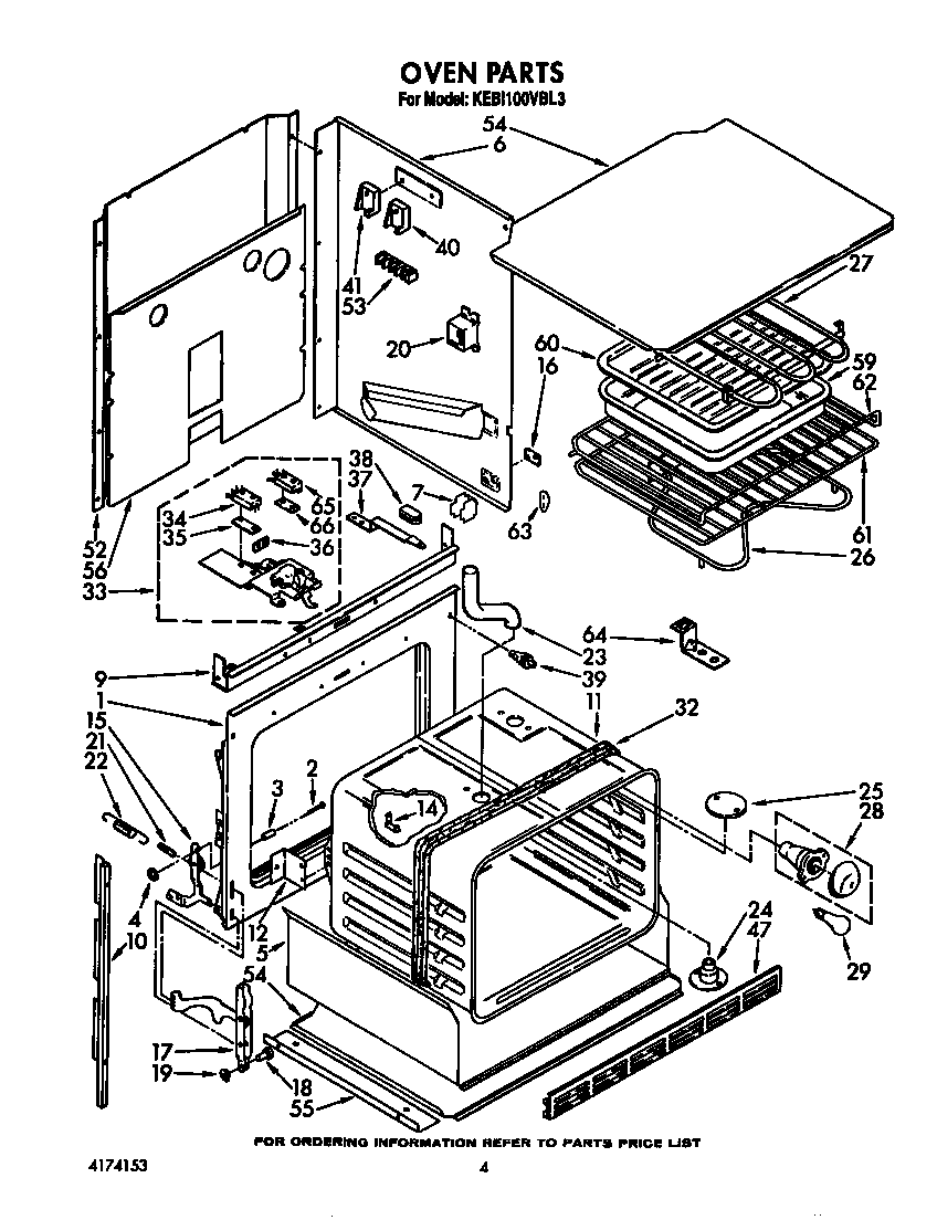 KitchenAid KEBI100VBL3 oven diagram