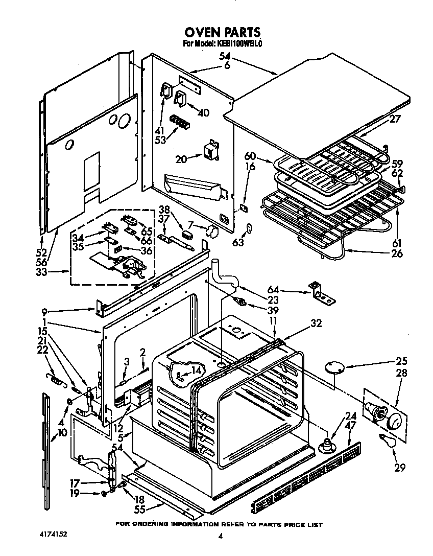 KitchenAid KEBI100WWH0 oven diagram