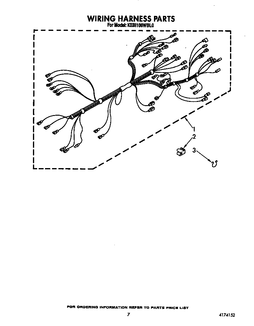 KitchenAid KEBI100WWH0 wiring harness diagram