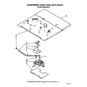 KitchenAid KEBS276WBL3 component shelf and latch diagram