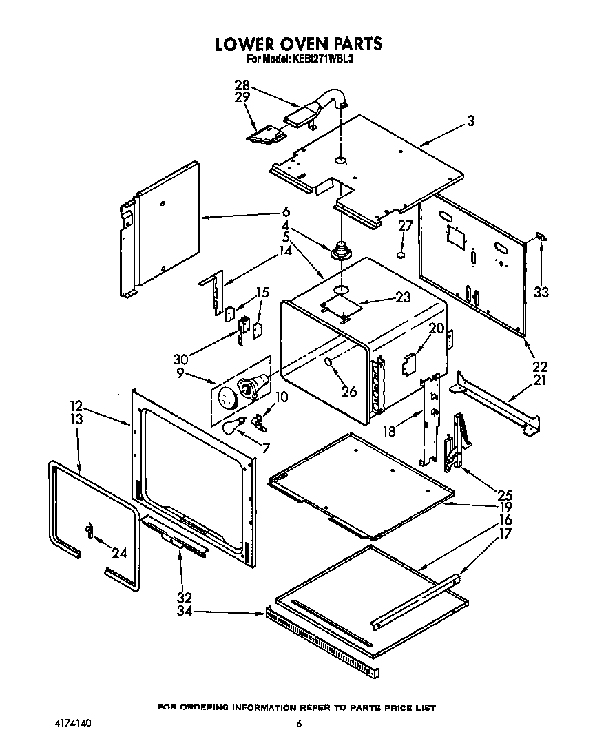 KitchenAid KEBI271WBL3 lower oven diagram