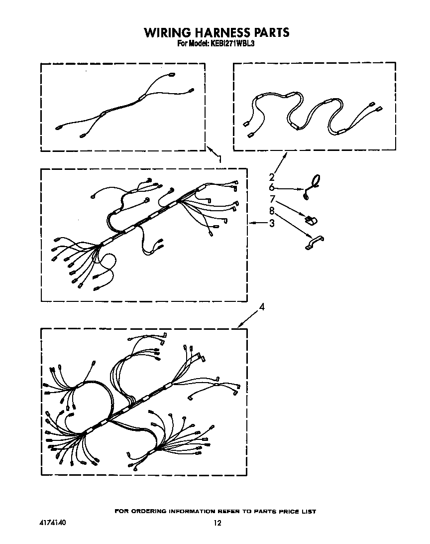 KitchenAid KEBI271WBL3 wiring harness diagram