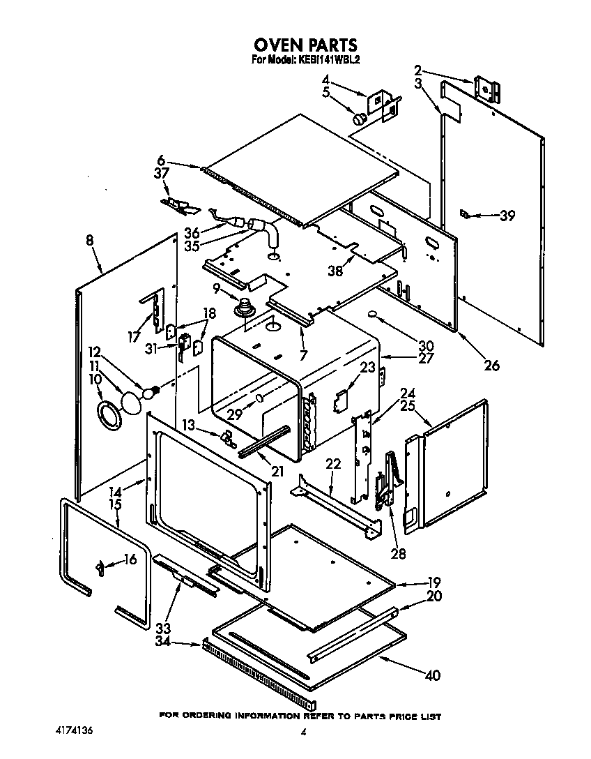 KitchenAid KEBI141WBL2 oven diagram