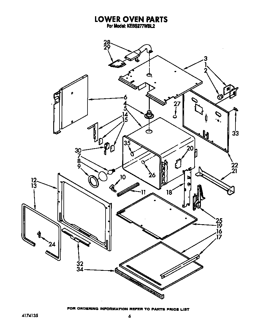 KitchenAid KEBS277WWH2 lower oven diagram