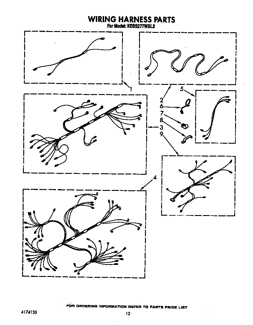 KitchenAid KEBS277WWH2 wiring harness diagram