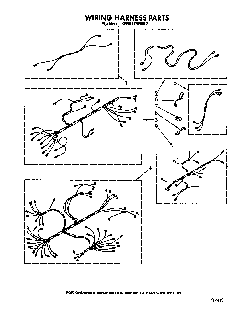 KitchenAid KEBS276WBL2 wiring harness diagram