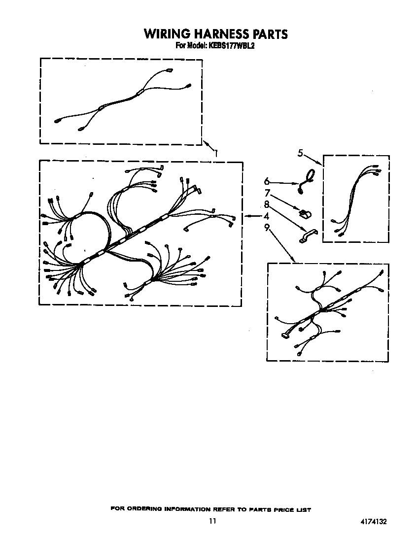 KitchenAid KEBS177WWH2 wiring harness diagram