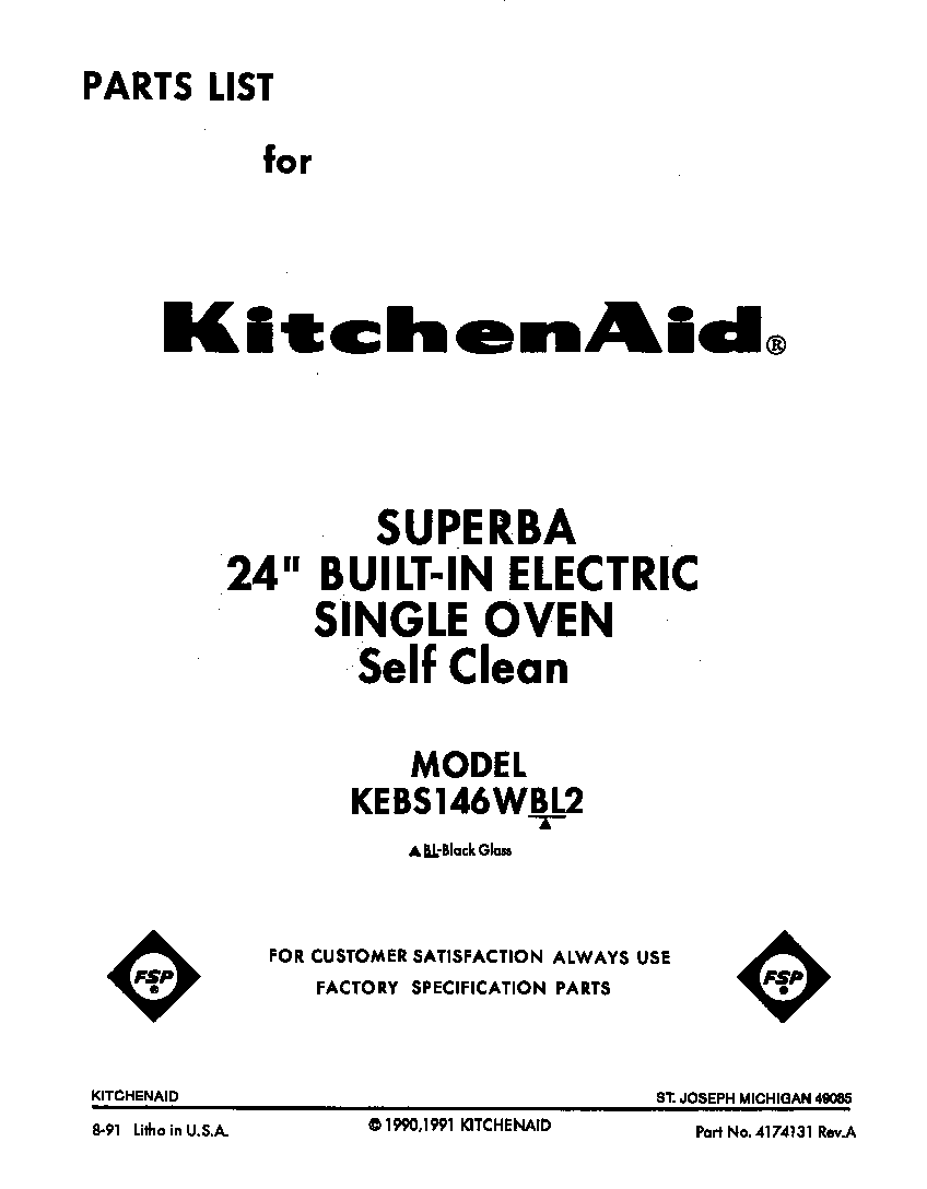 KitchenAid KEBS146WBL2 front cover diagram