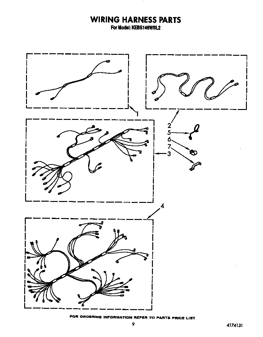 KitchenAid KEBS146WBL2 wiring harness diagram