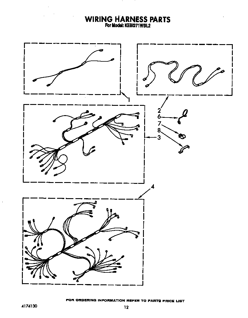 KitchenAid KEBI271WBL2 wiring harness diagram