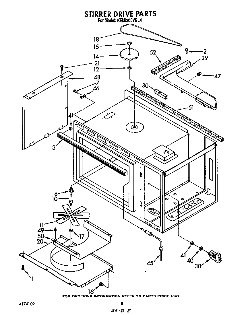 KitchenAid KEMI300VBL4 stirrer drive diagram