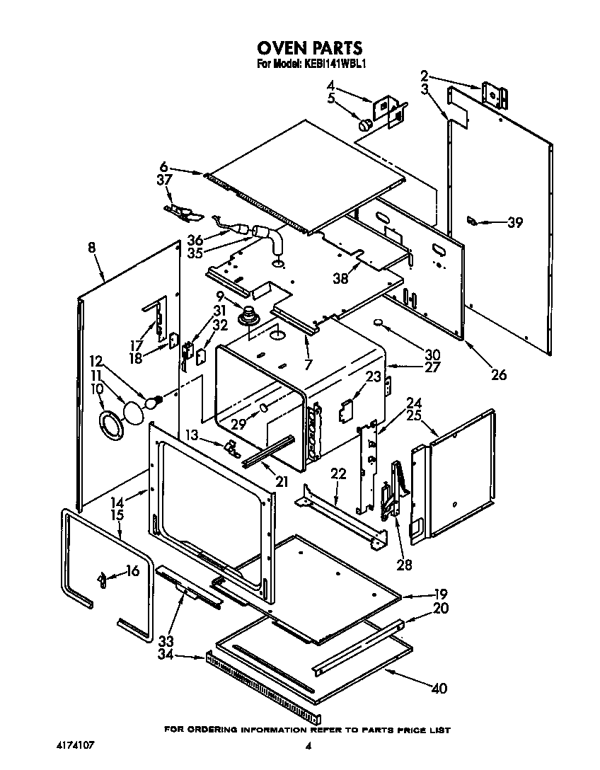 KitchenAid KEBI141WBL1 oven diagram
