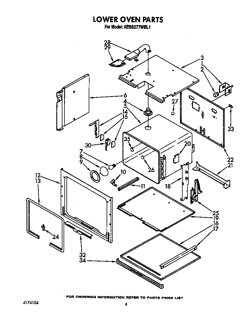 KitchenAid KEBS277WAL1 lower oven diagram