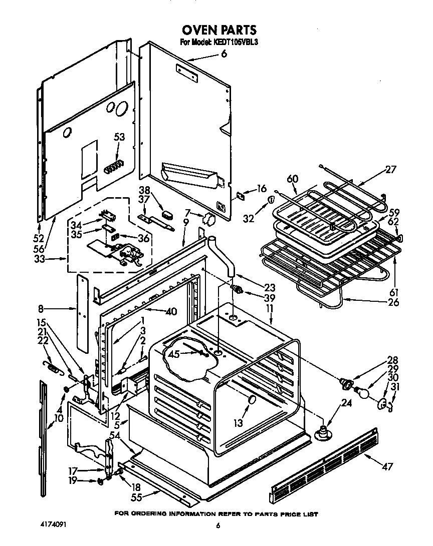 KitchenAid KEDT105VWH3 oven diagram