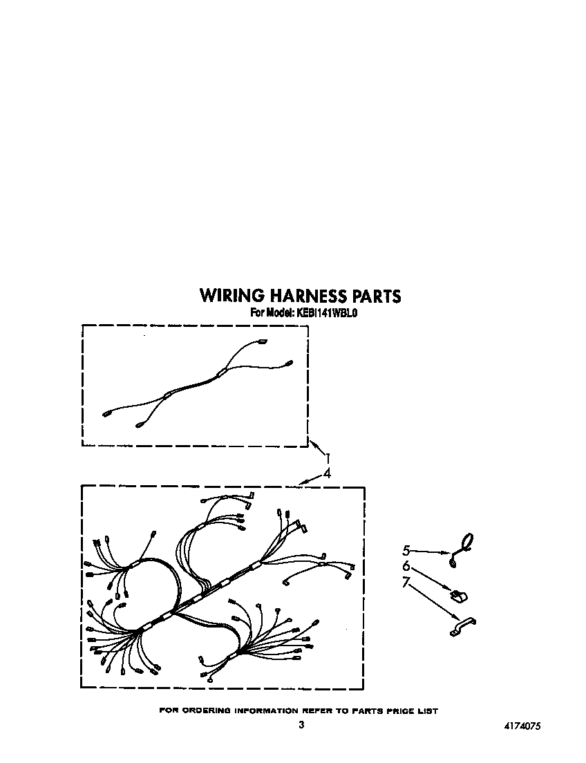 KitchenAid KEBI141WBL0 wiring harness diagram