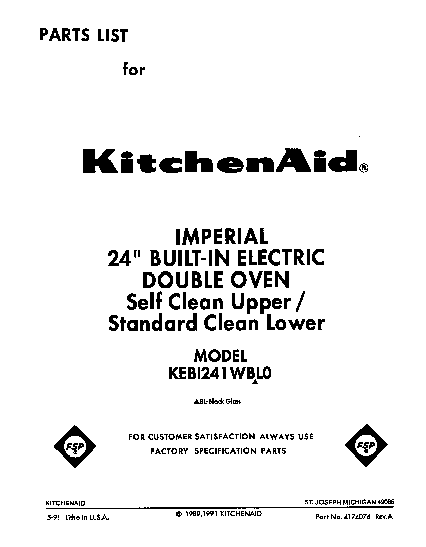 KitchenAid KEBI241WBL0 front cover diagram