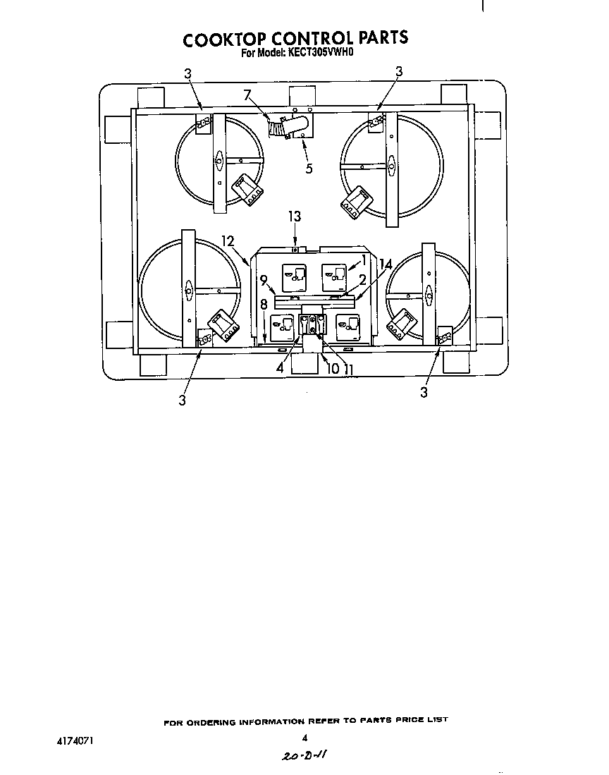 KitchenAid KECT305VWH0 control diagram