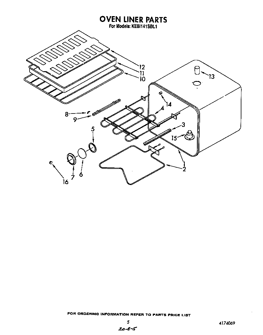 KitchenAid KEBI141SBL1 oven liner diagram