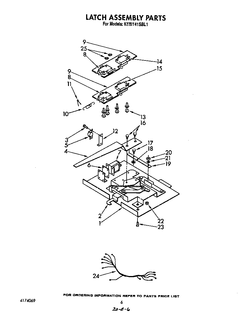KitchenAid KEBI141SBL1 latch assembly diagram