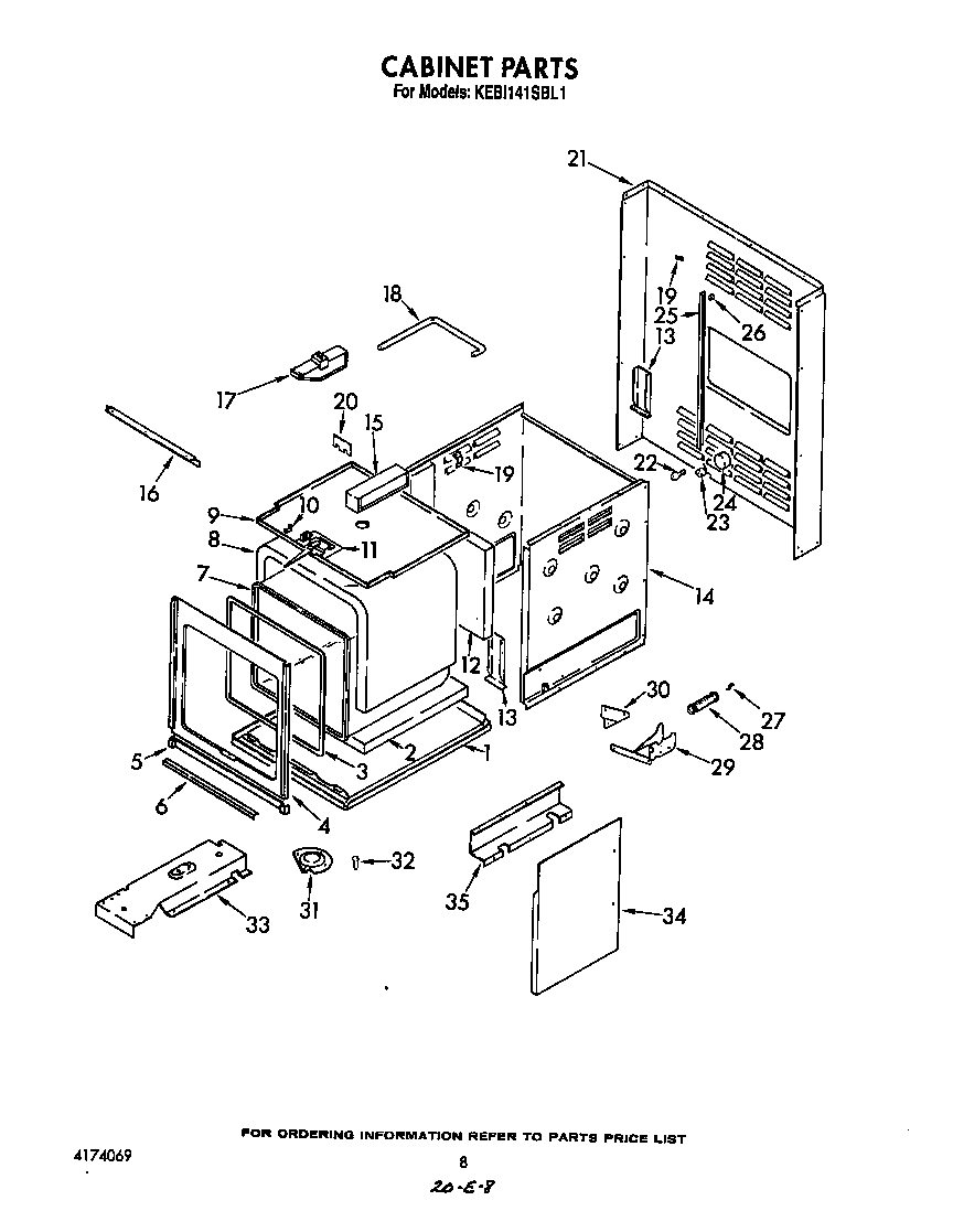 KitchenAid KEBI141SBL1 cabinet diagram