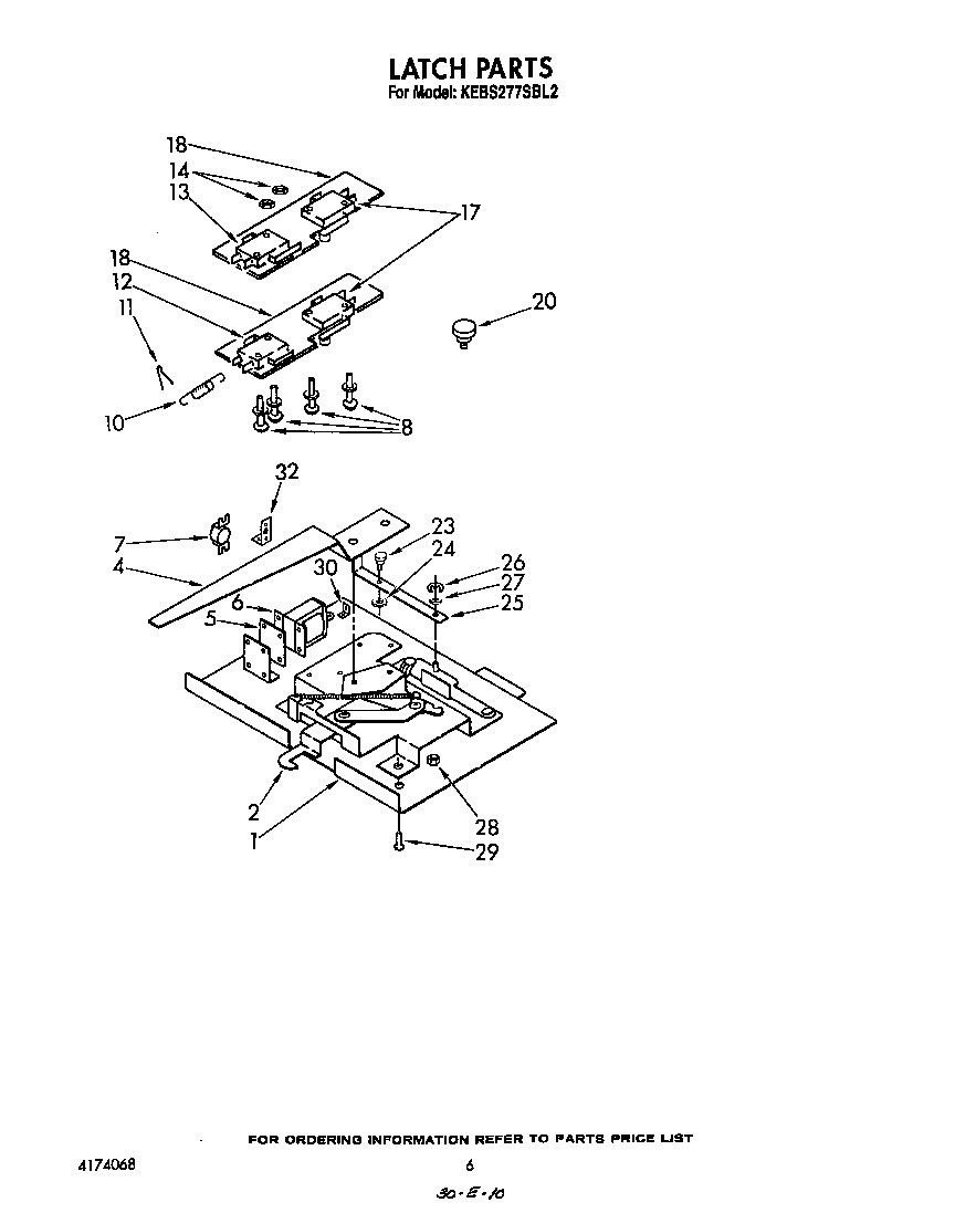 KitchenAid KEBS277SWH2 latch diagram