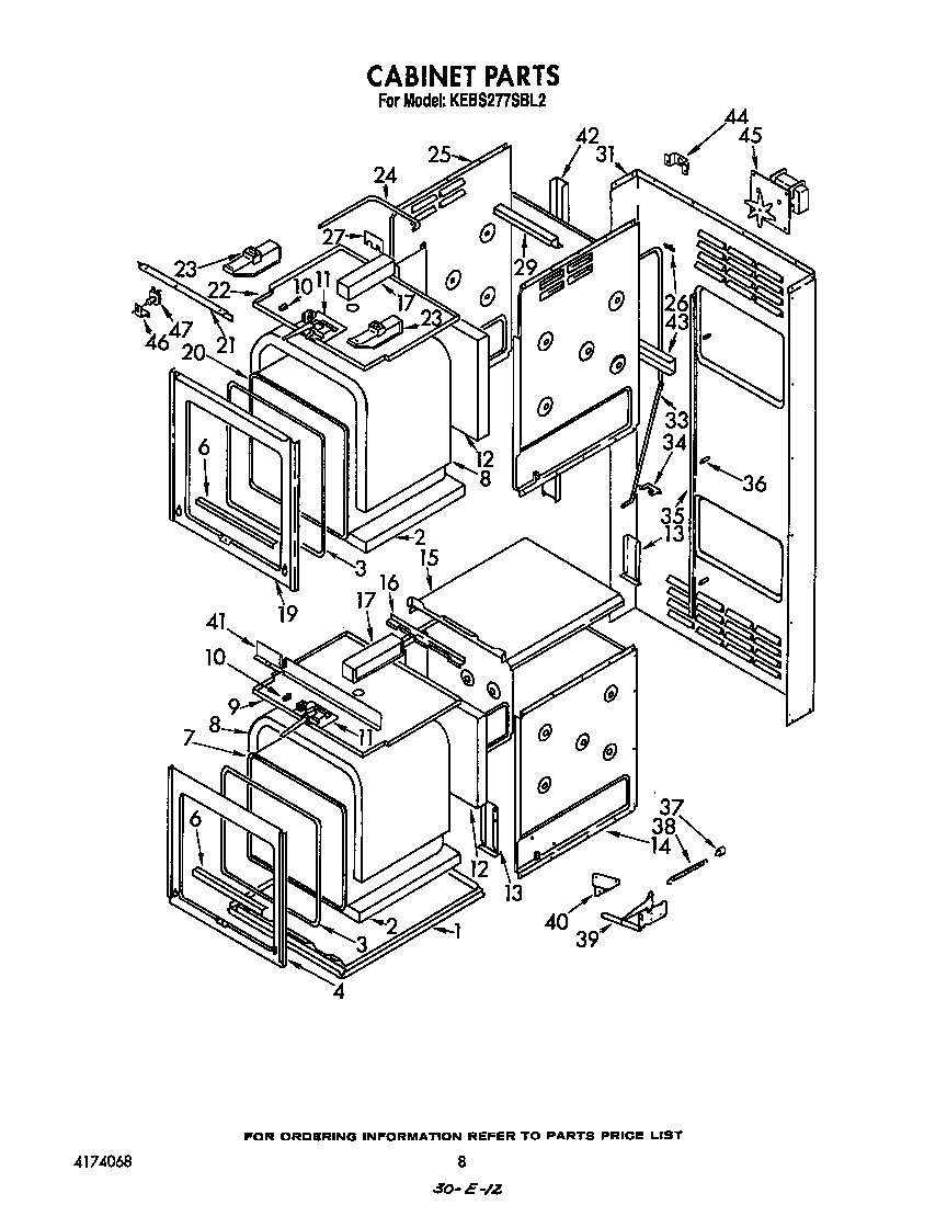 KitchenAid KEBS277SWH2 cabinet diagram