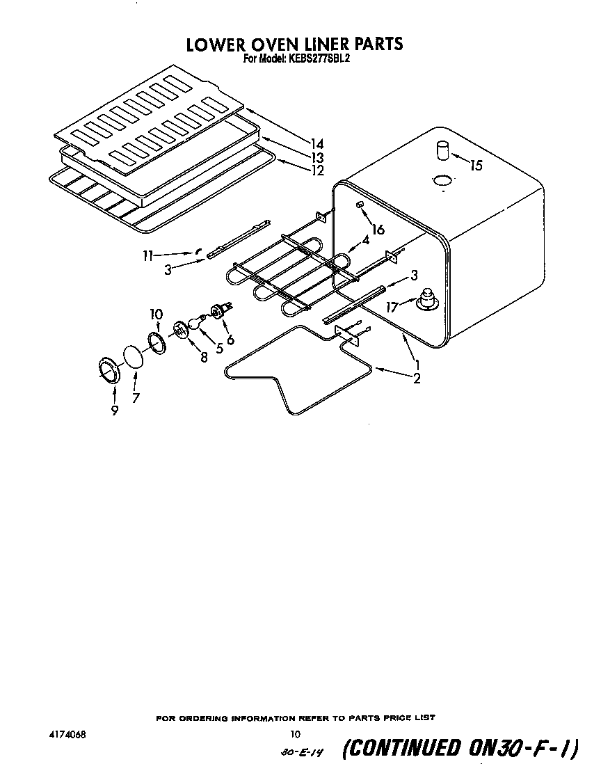 KitchenAid KEBS277SWH2 lower oven liner diagram
