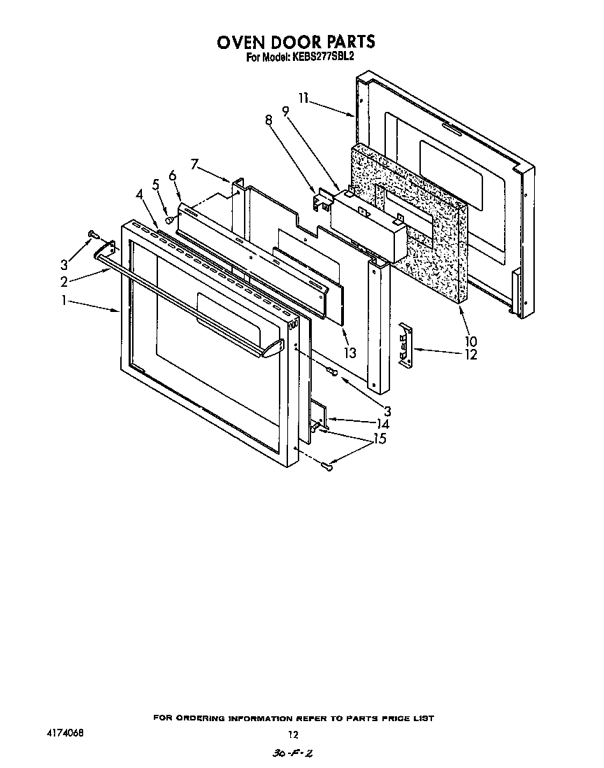 KitchenAid KEBS277SWH2 oven door diagram