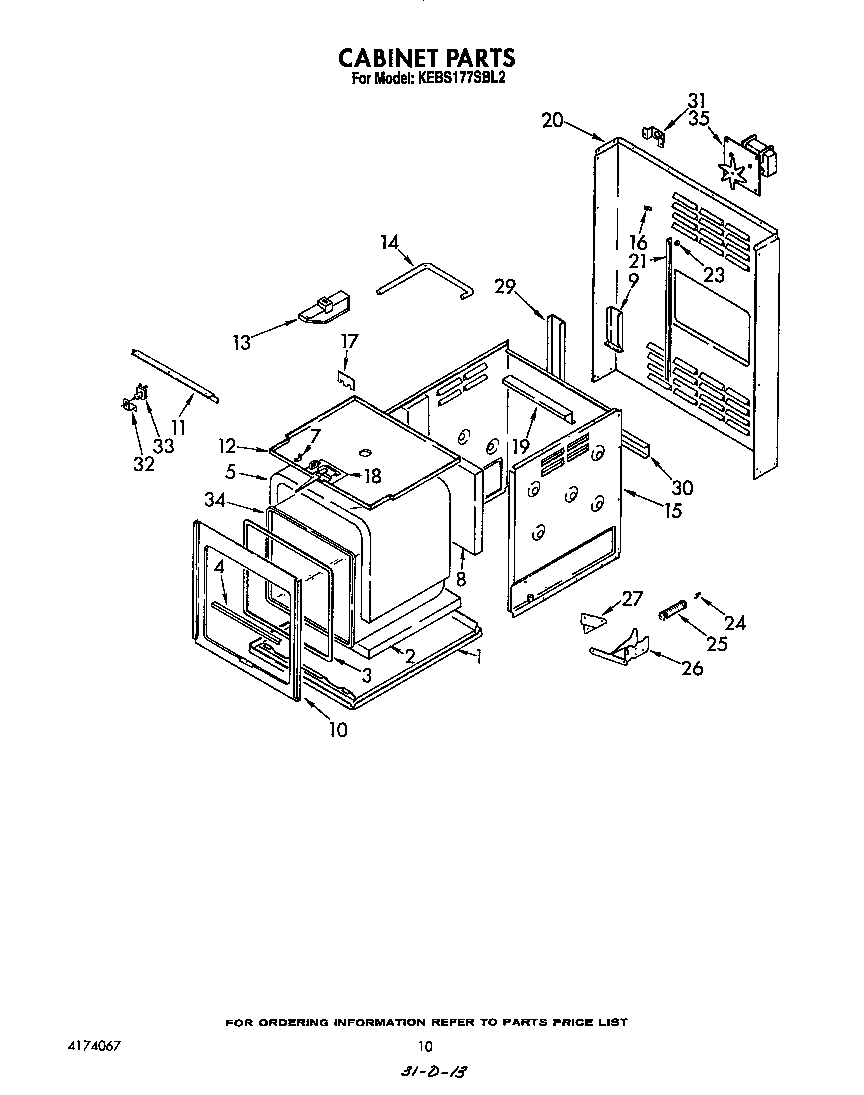 KitchenAid KEBS177SWH2 cabinet diagram