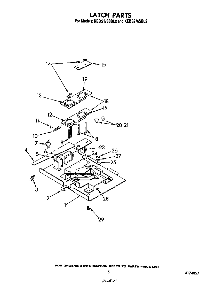 KitchenAid KEBS176SBL2 latch diagram