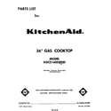 KitchenAid KGCS160SWH0 cover page-text only diagram
