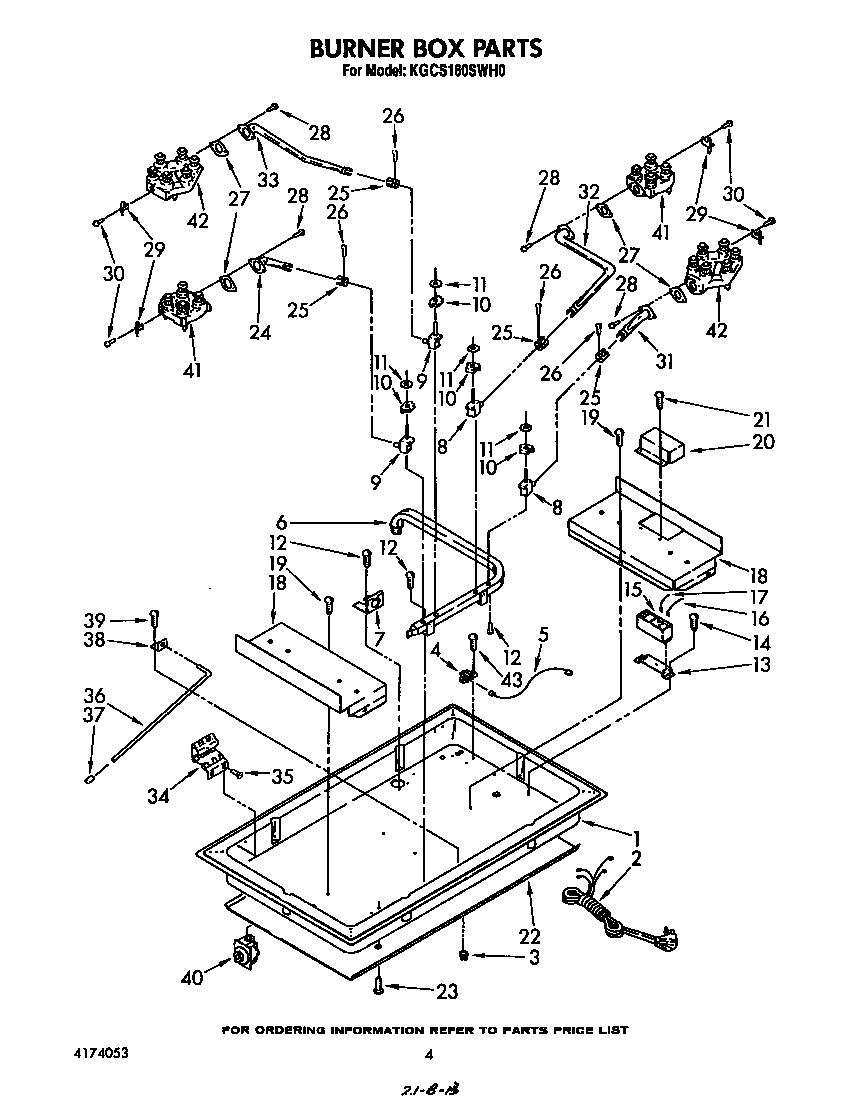 KitchenAid KGCS160SWH0 burner box parts diagram