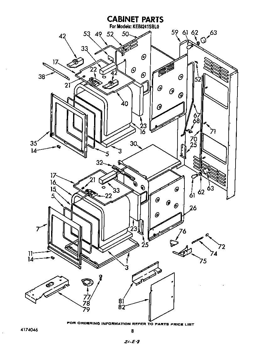 KitchenAid KEBI241SBL0 cabinet diagram