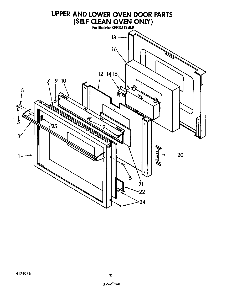 KitchenAid KEBI241SBL0 ^self clean oven only diagram