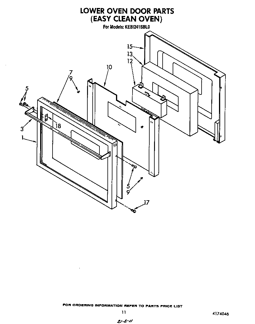KitchenAid KEBI241SBL0 ^easy clean oven diagram