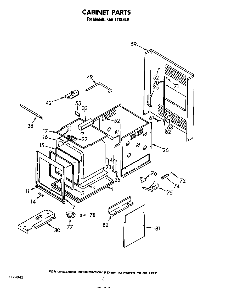 KitchenAid KEBI141SBL0 cabinet diagram