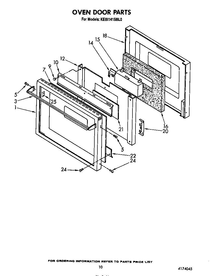 KitchenAid KEBI141SBL0 oven door diagram