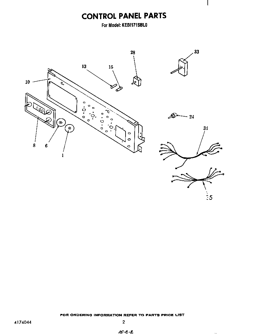 KitchenAid KEBI171SBL0 control panel diagram