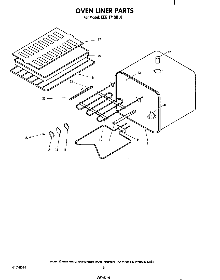 KitchenAid KEBI171SBL0 oven liner diagram