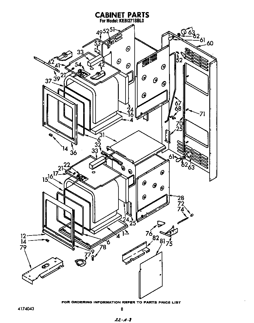 KitchenAid KEBI271SBL0 cabinet diagram