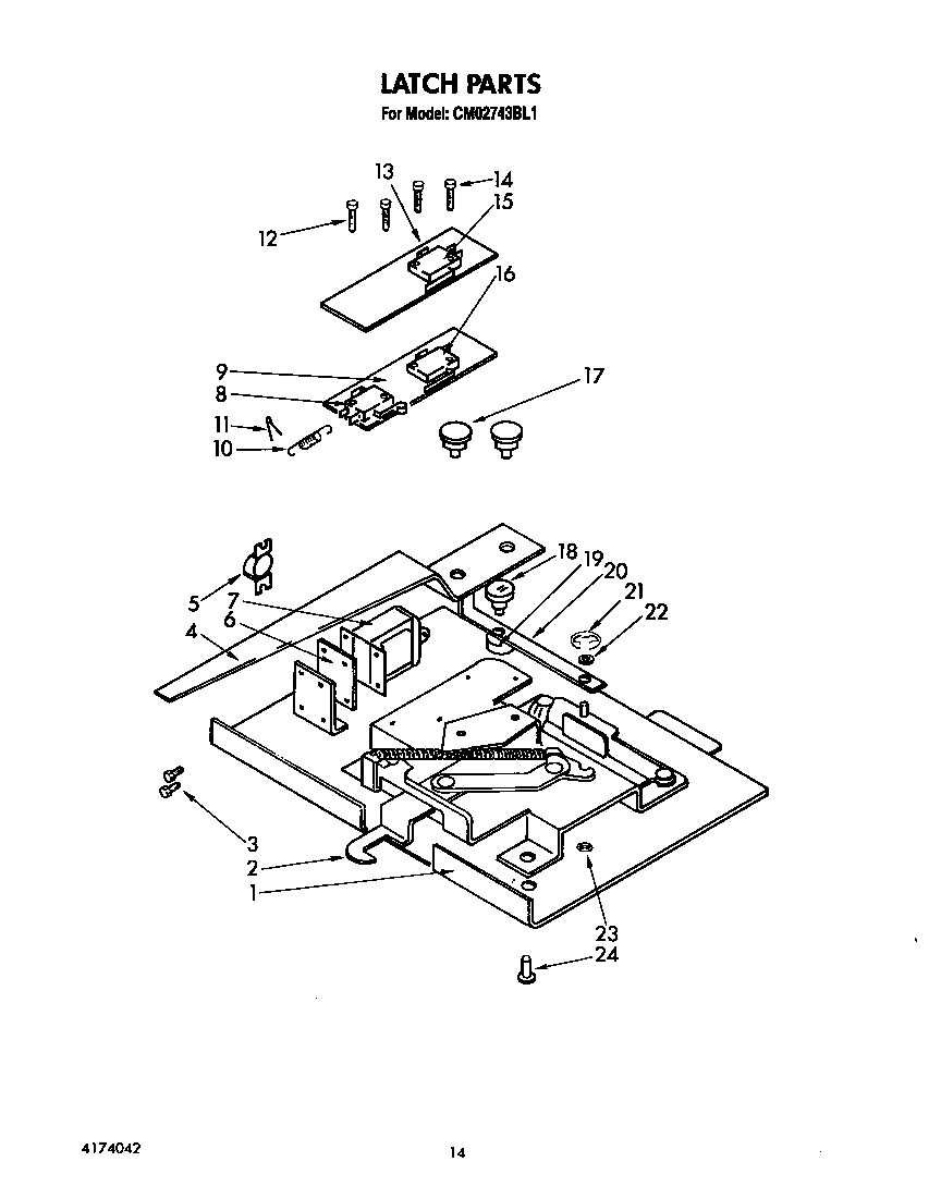 KitchenAid CM02743BL1 latch diagram